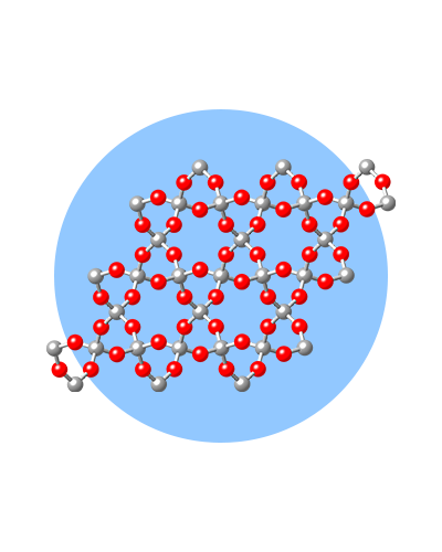 Crystal lattice model of rock crystal